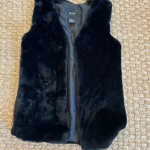 Black Faux Fur Vest